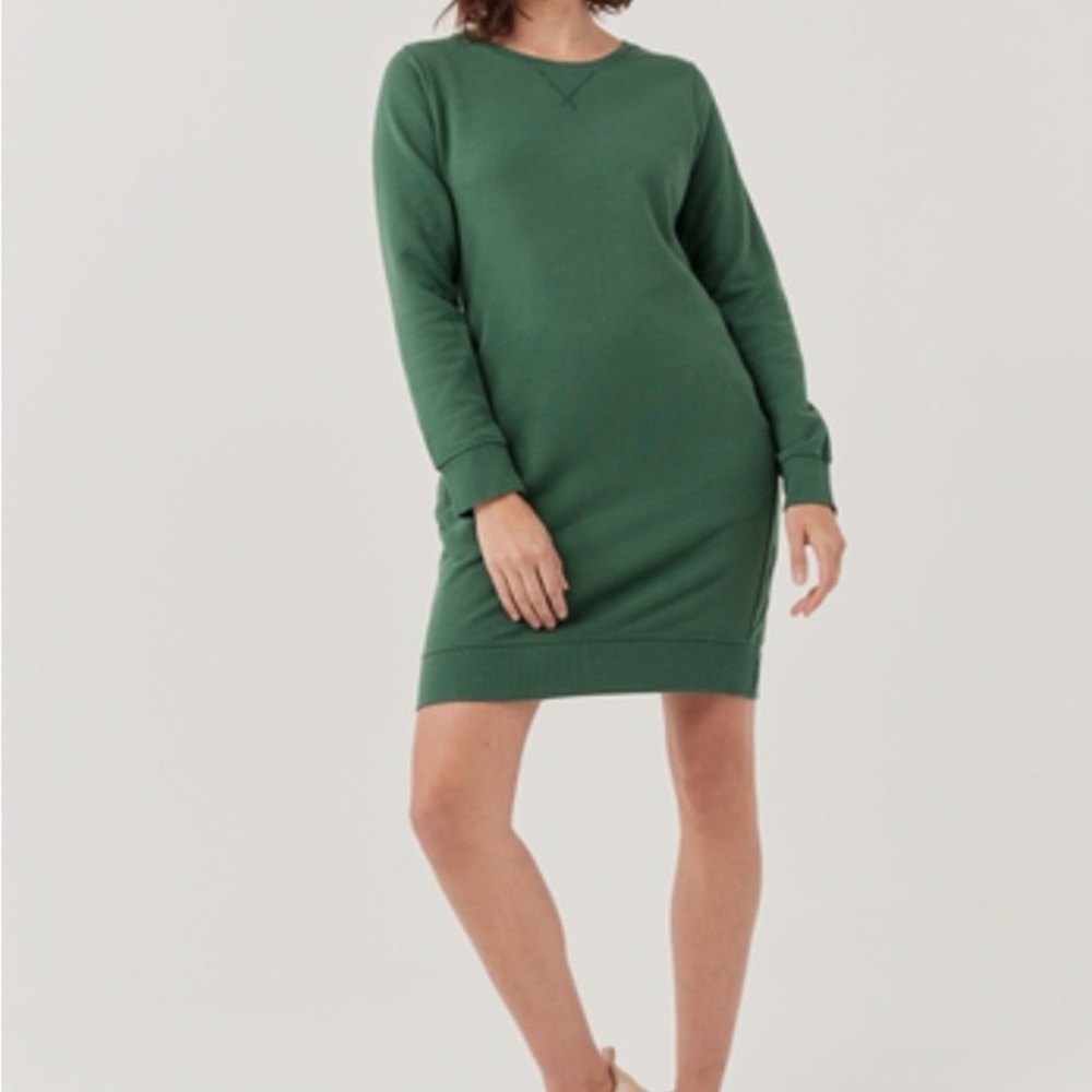 Pact Downtime Sweatshirt Long Sleeve Mini Dress Small